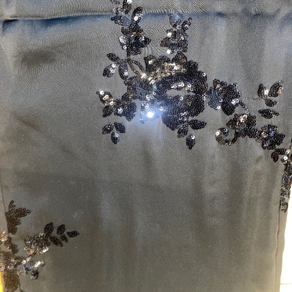 Brand New Rachel Zoe Black Satin Sequin Embellished Wide Leg Trousers - Picture 11 of 13